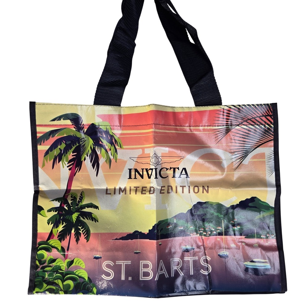 Invicta Limited Edition St. Barts Reusable Tote Bag Tropical Sunset Shopper